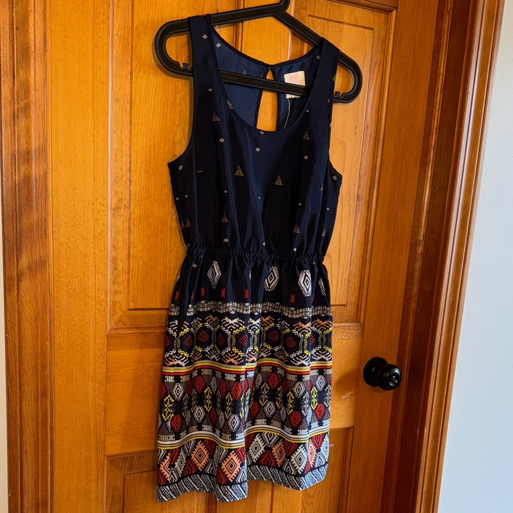 Quiksilver Navy and Multicolor Mini Dress